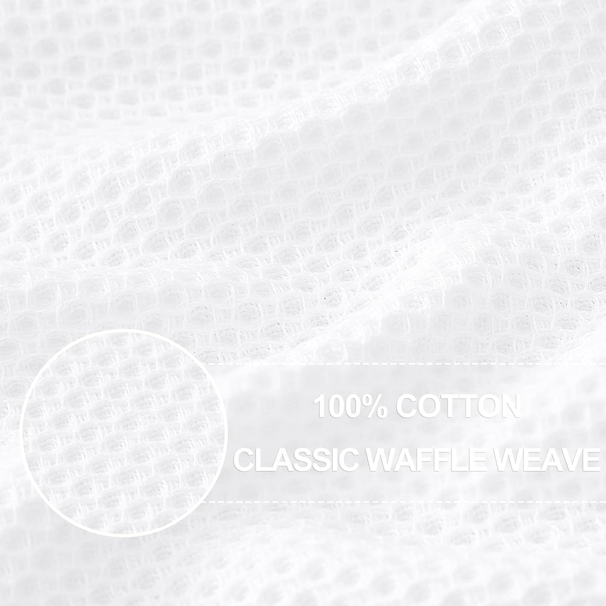 Homaxy 100% Cotton Oversized Waffle Weave Kitchen Towels 8-Pack, White | 20 x 28 Inches, Ultra Soft Absorbent Dish