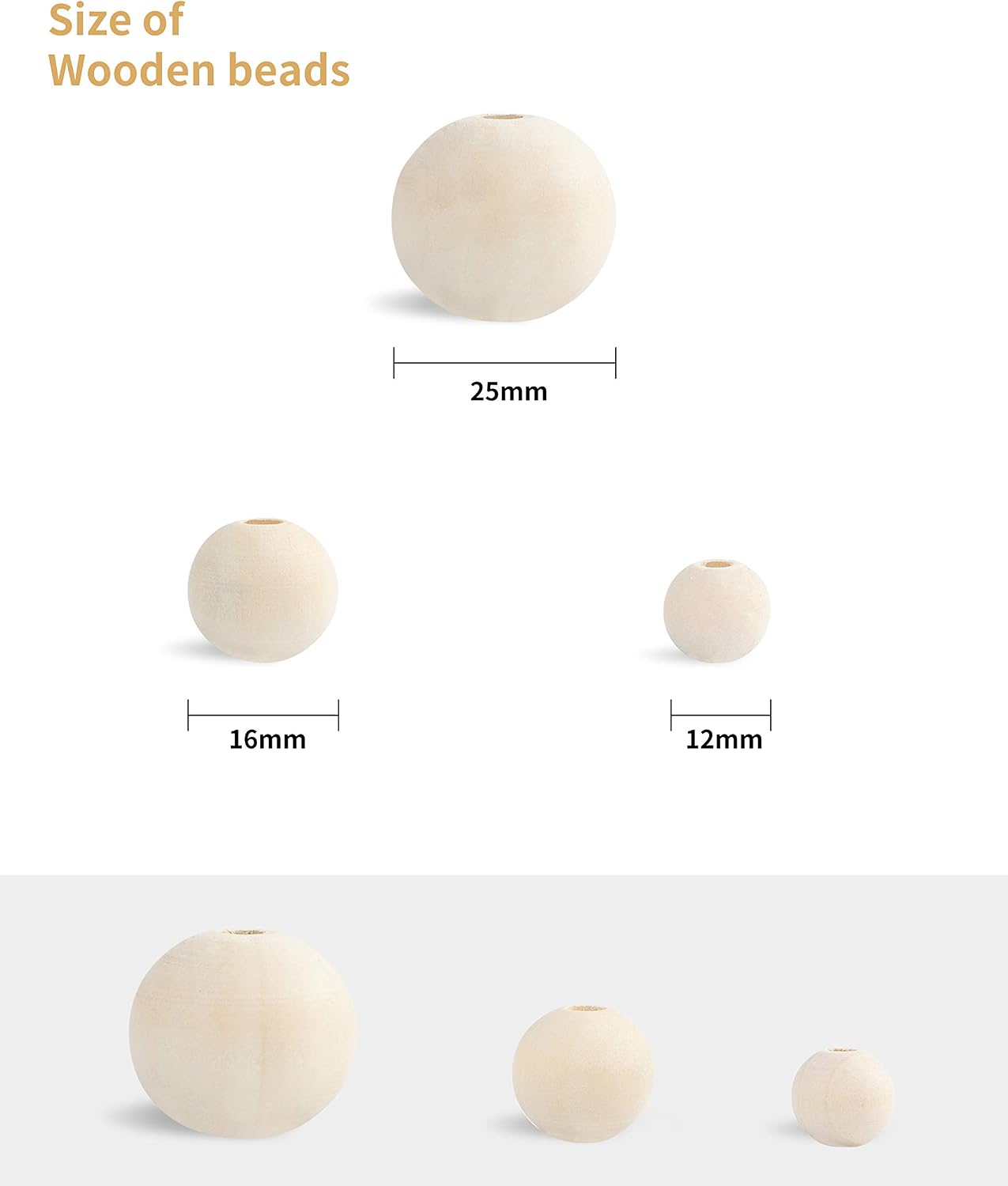 Wooden Beads Garland / Natural / 84 Inch