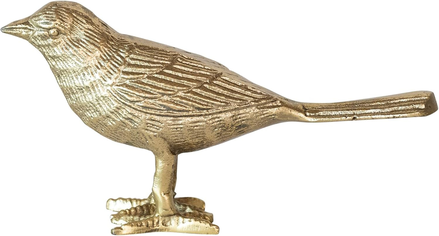 Creative Co-Op Cast Aluminum Bird Accent Decor / Gold
