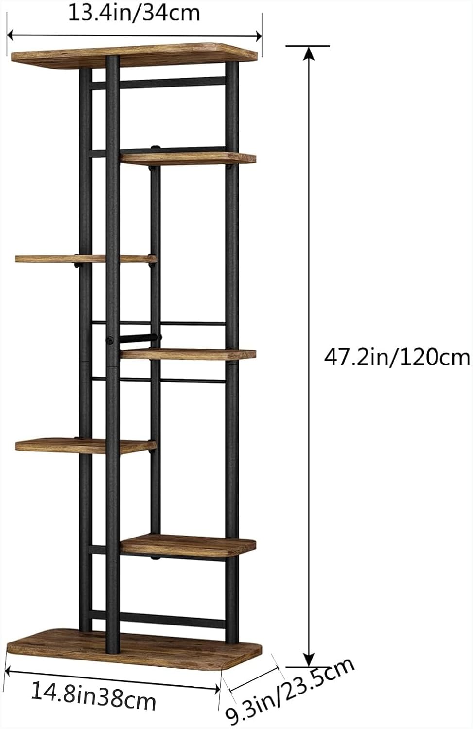 LINZINAR Plant Stand Indoor 7 Tier Metal Corner Tall Flower Shelf | Plant Rack for Multiple Plants, Tiered Flower Plant