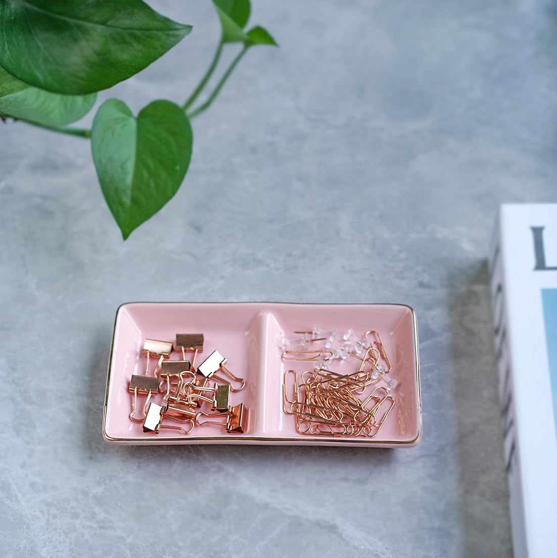 Ceramic Jewelry Dish Tray / Pink