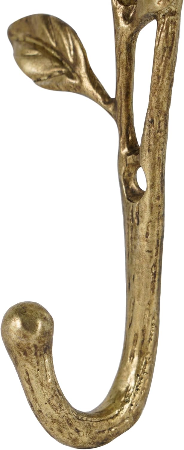 Metal Dark Coat Hooks / Flower & Bee / Gold / Set of 2