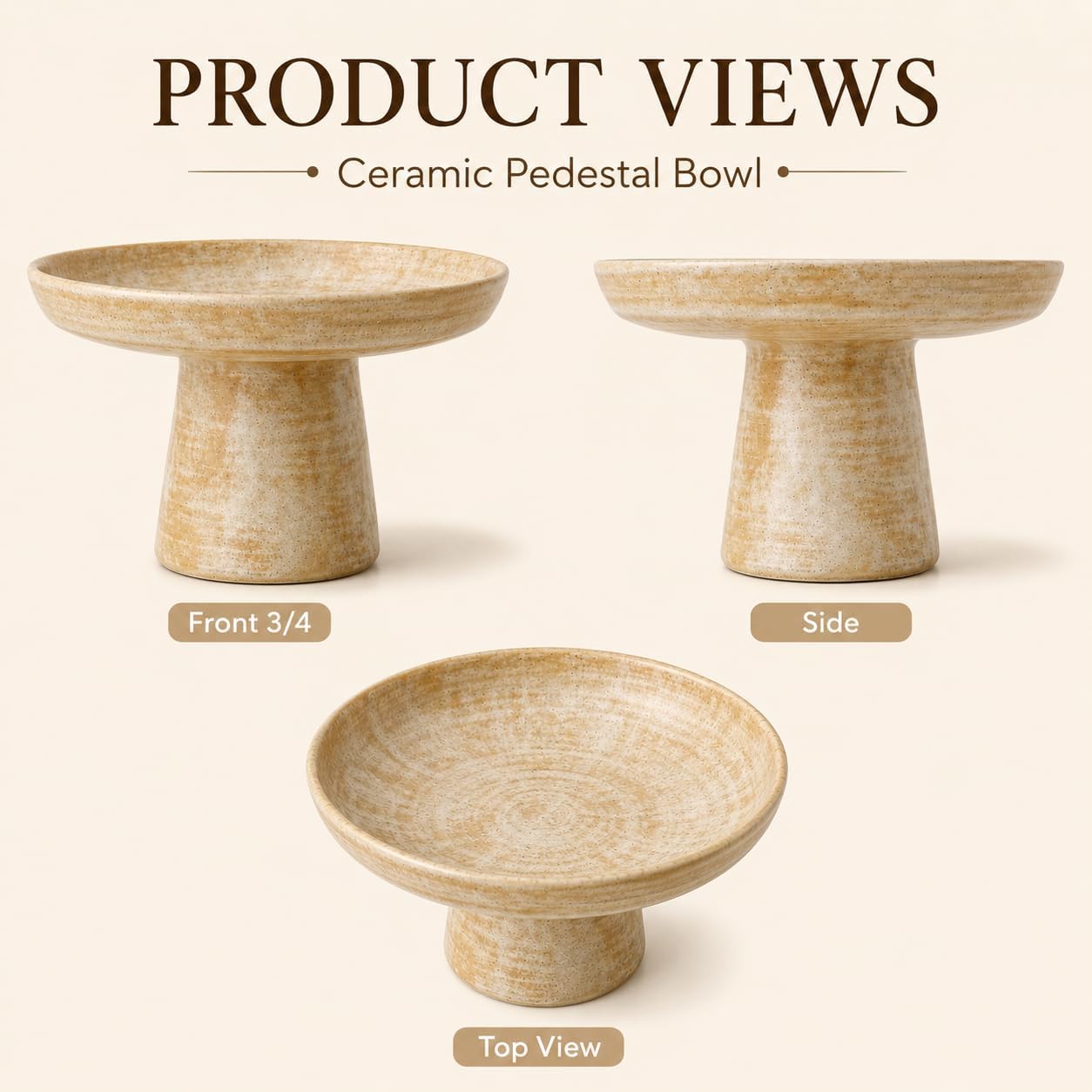 Ceramic Pedestal Bowl / Small Decorative Bowl