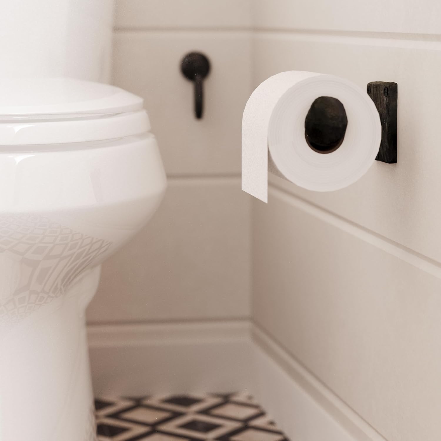 Wall Mount Railroad Spike Cast Iron Bathroom Toilet Paper Holder / Motris
