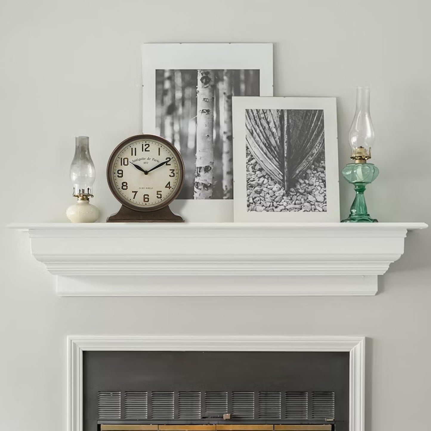 NIKKY HOME Antique Mantel Clock, Large Table Clock, Battery Operated | Decorative Table Clock for Home, Office, Living