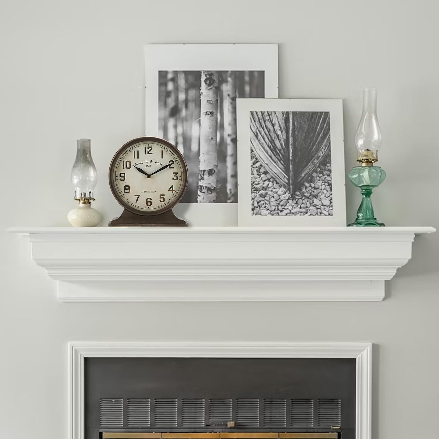 NIKKY HOME Antique Mantel Clock, Large Table Clock, Battery Operated | Decorative Table Clock for Home, Office, Living
