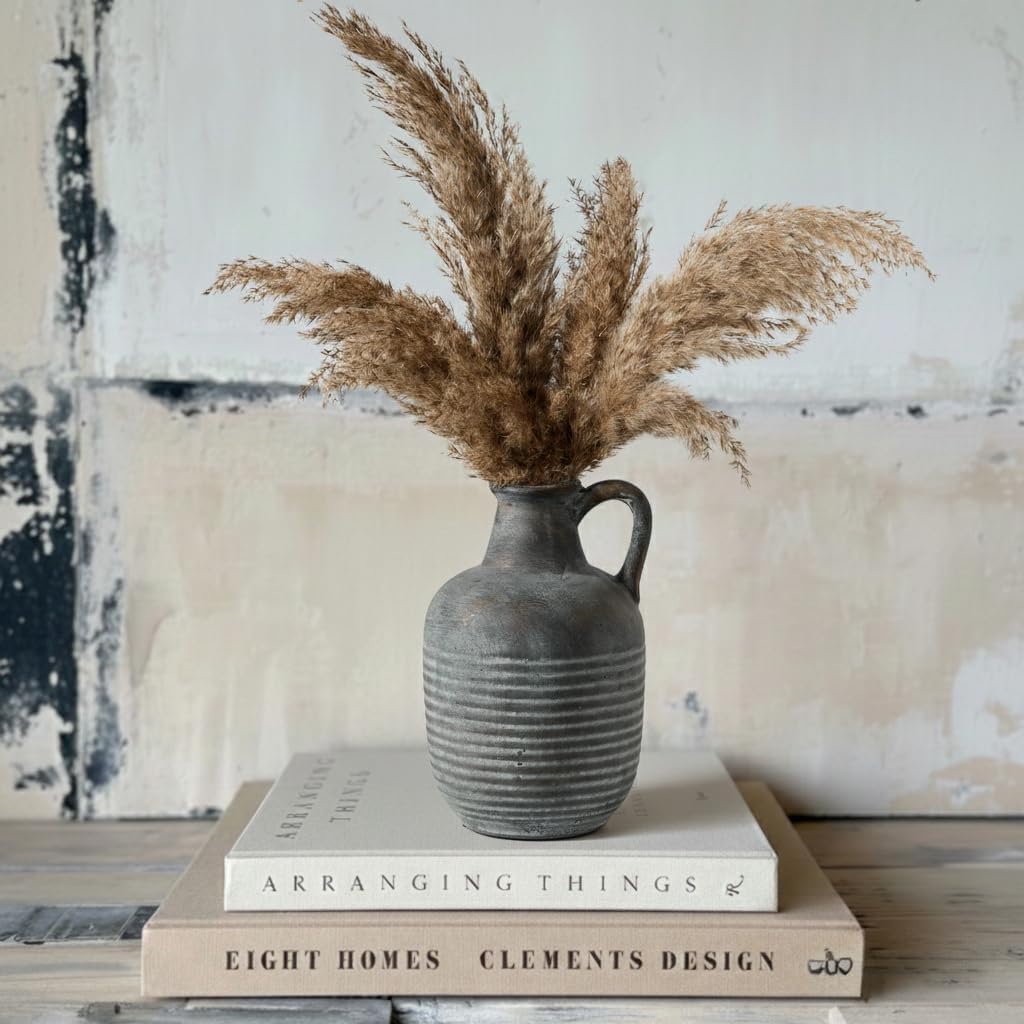 Rustic Ceramic Farmhouse Flower Vase / 19439-black Bronze