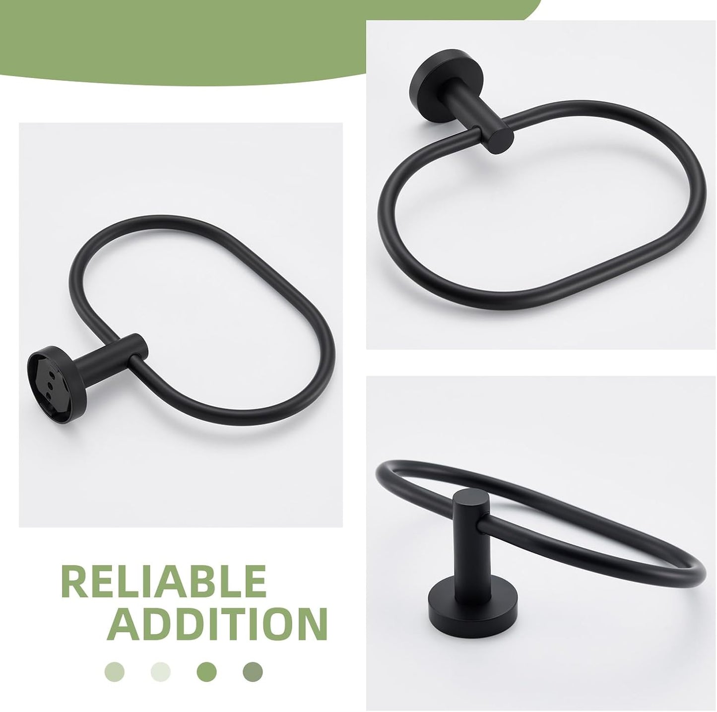 Angle Simple Bathroom Hardware Set Matte Black, Bathroom Accessories 4 Pcs | SUS304 Stainless Steel, Bath Fixture Set