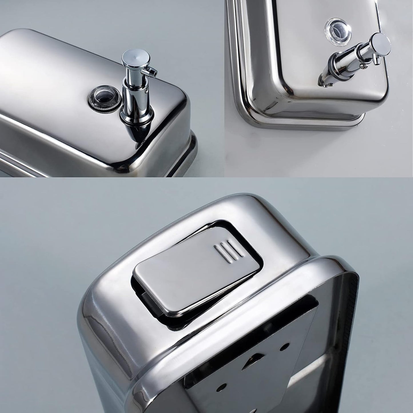 Stainless Steel Kitchen Soap Dispenser for Sink– 16.9oz Wall Mount Vertical | Anti-Leak Pump, Rust-Proof Brushed Nickel