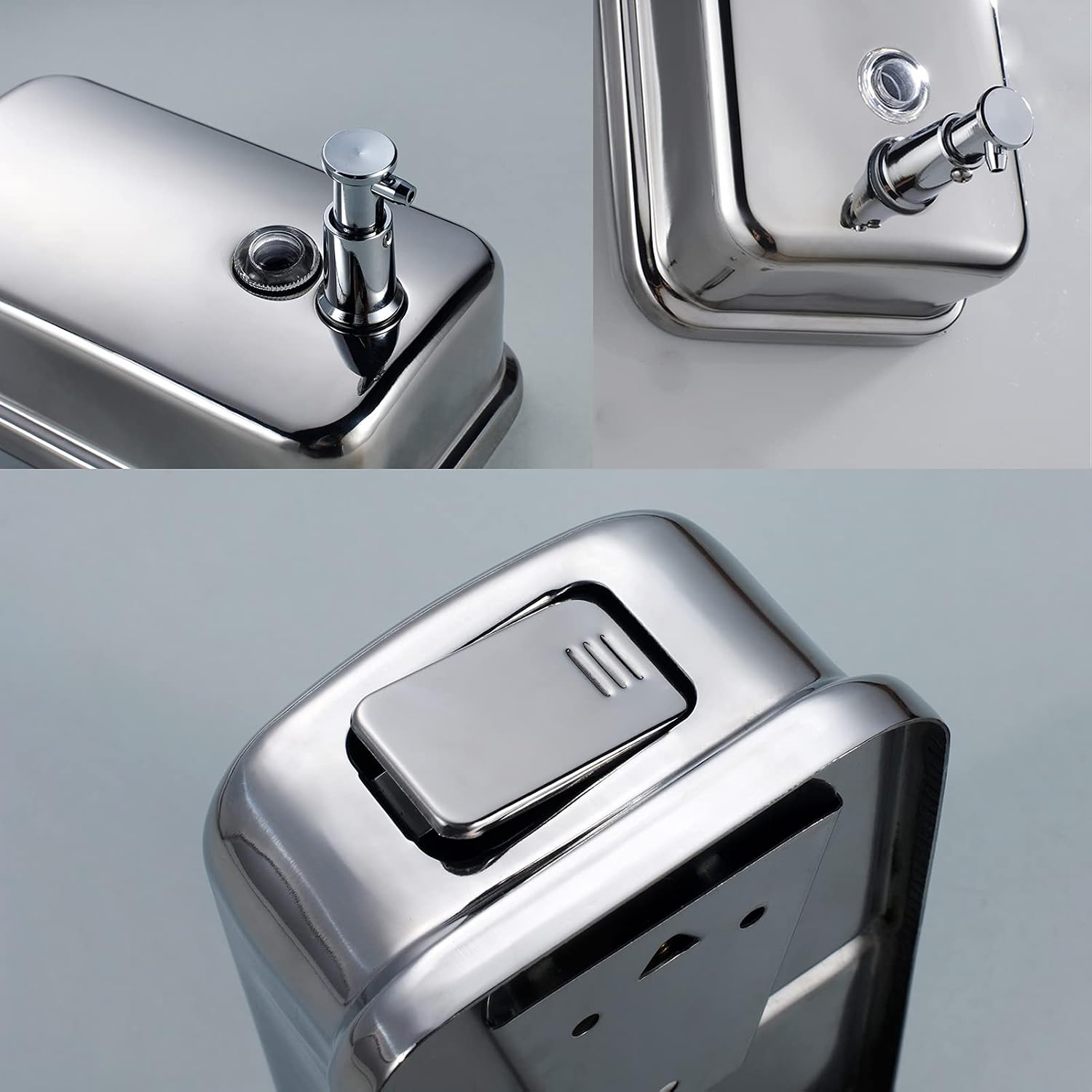Stainless Steel Kitchen Soap Dispenser for Sink– 16.9oz Wall Mount Vertical | Anti-Leak Pump, Rust-Proof Brushed Nickel
