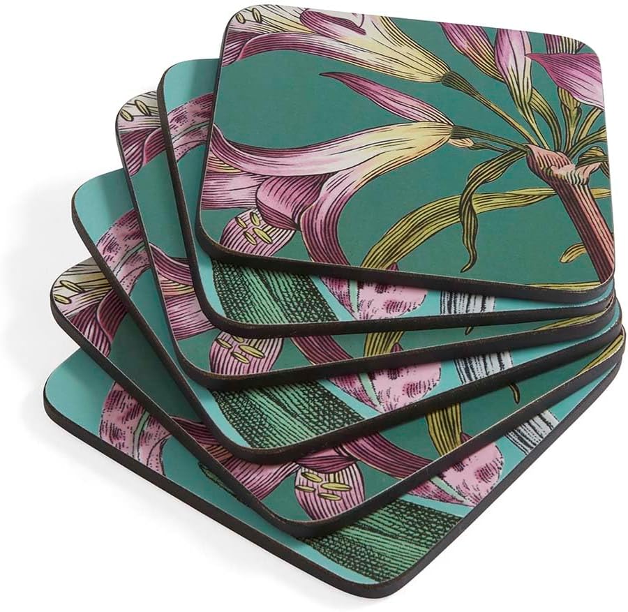 Floral & Butterfly Drink Coasters / Set of 6