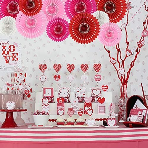 BEISHIDA Honeycomb Round Paper Fans Red Pink Mix Hanging Party Decoration