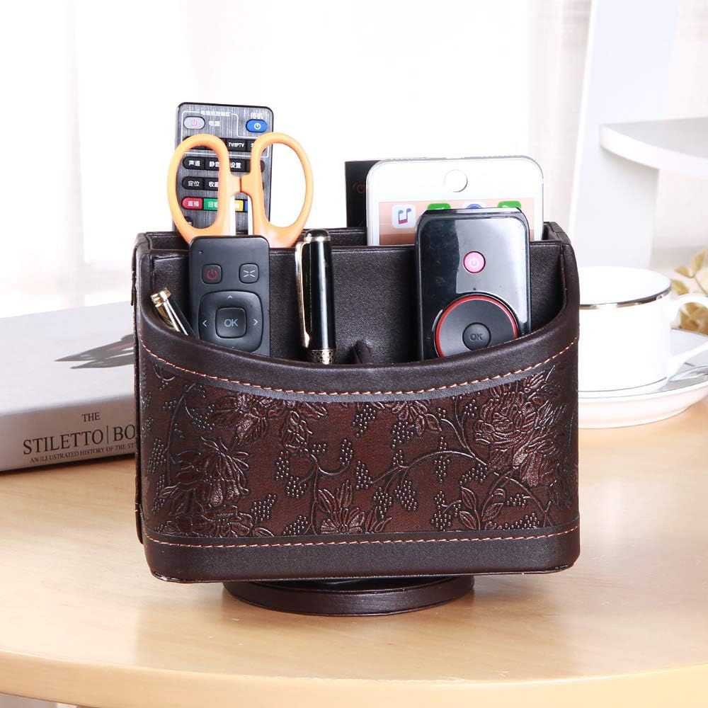 Leather 360°Rotatable Remote Control Holder / 1 Retro