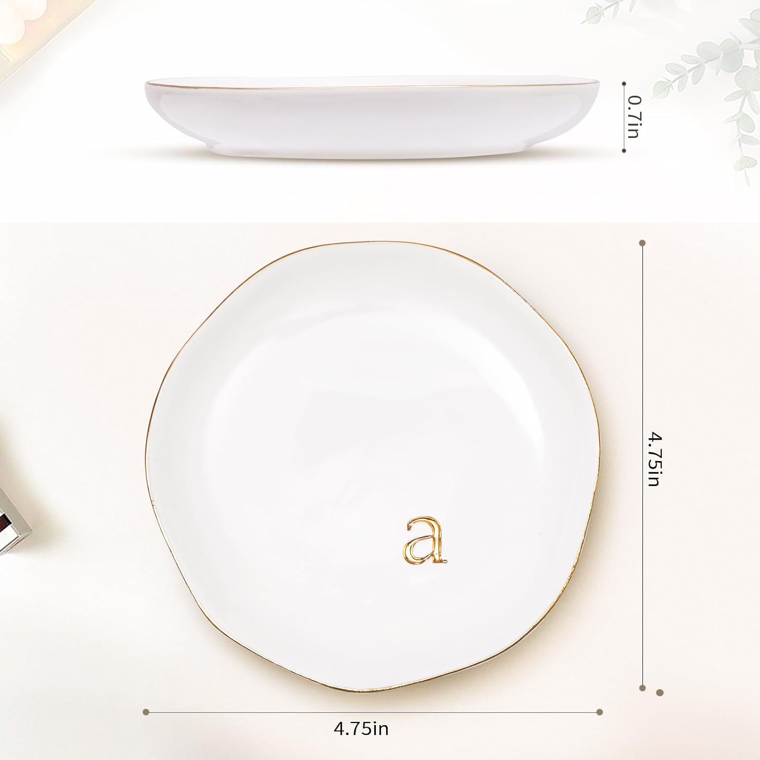 Ceramic Jewelry Tray / Gold-a