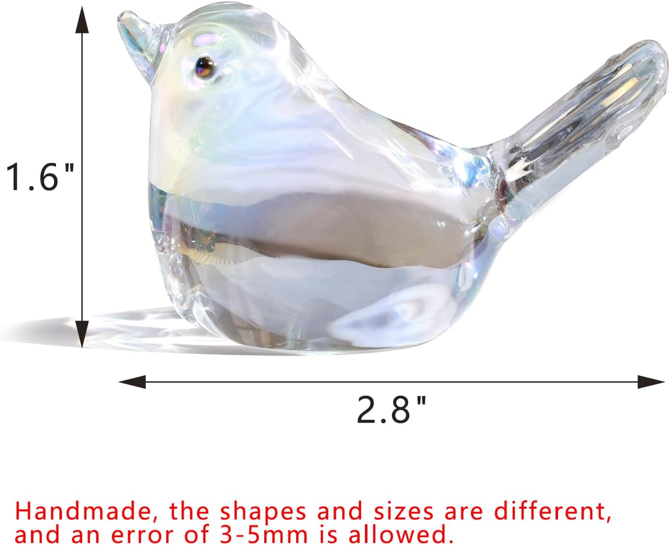 Glass Birds Figurines Handmade Blown Glass Bird Figurine Crystal Glass / Ab Coating / Set of 2
