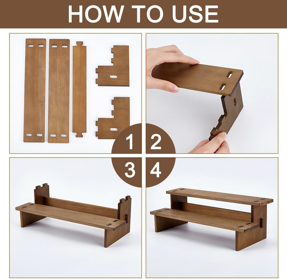 Camel Tabletop Small Food Stand Risers Display Makeup / 4.69 x 11.65 x 3.78