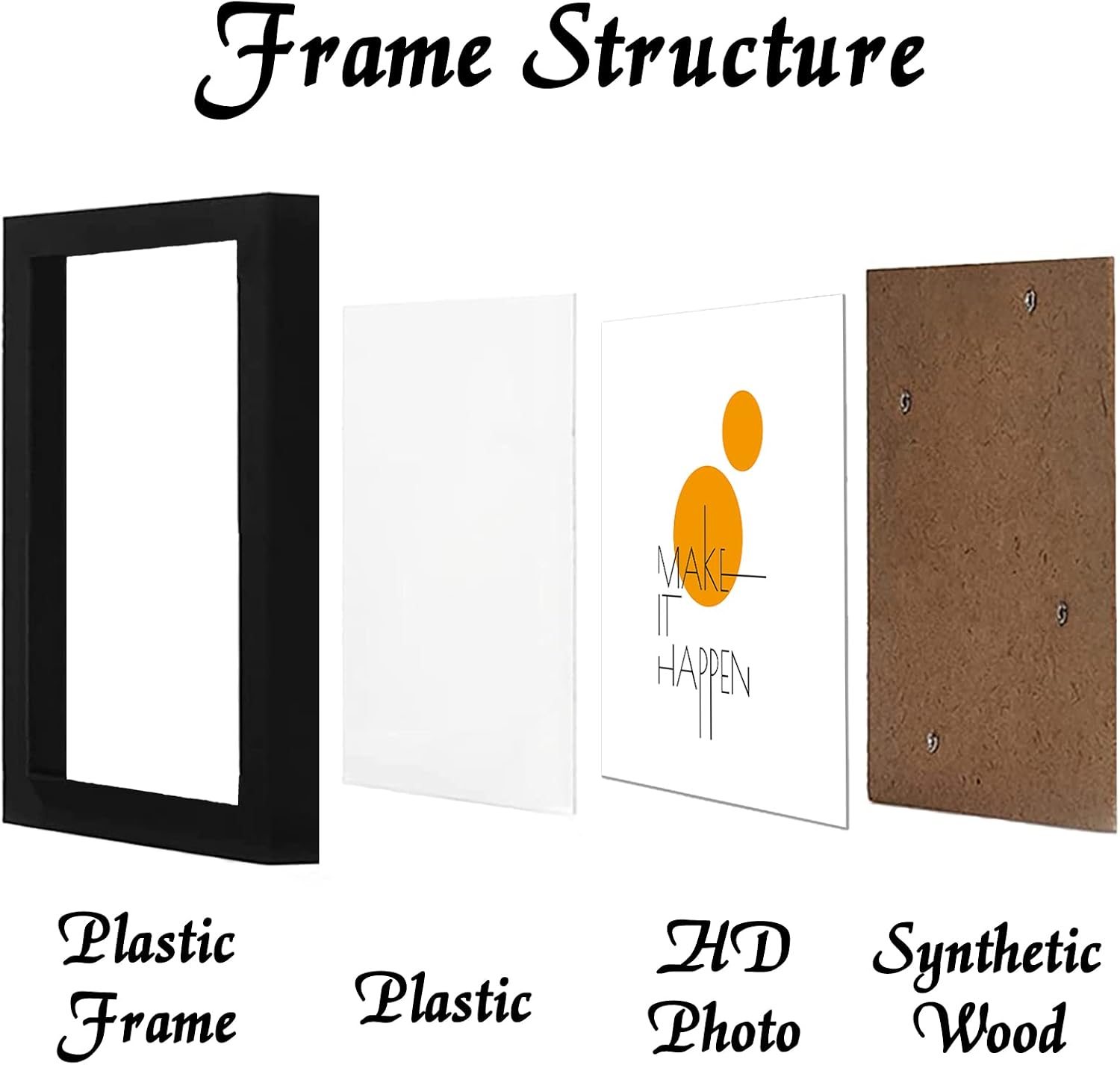 18x18 Picture Frame Set of 4, Black Gallery Wall Frames | Lightweight yet Sturdy with High-Clarity Panel, 18 x 18 Photo