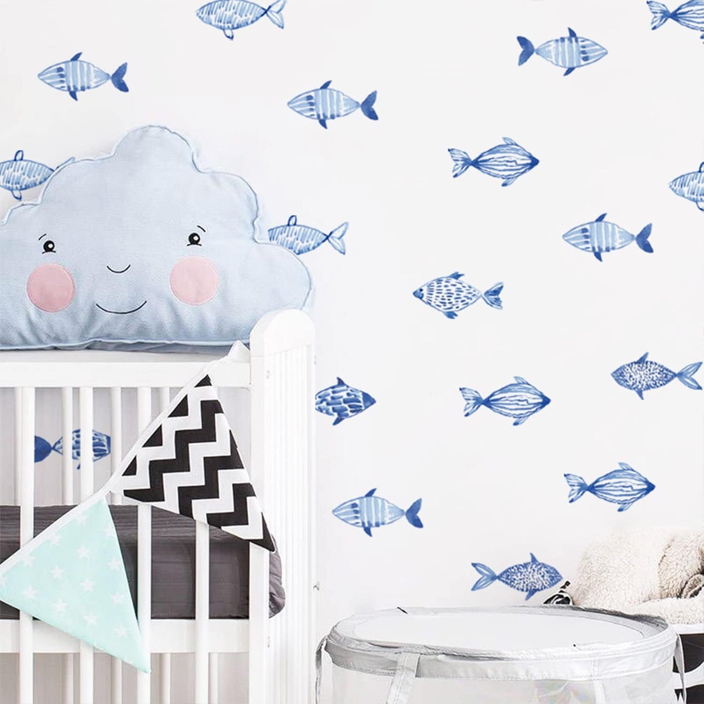 Under The Sea Wall Decals Peel and Stick / Blue Fish