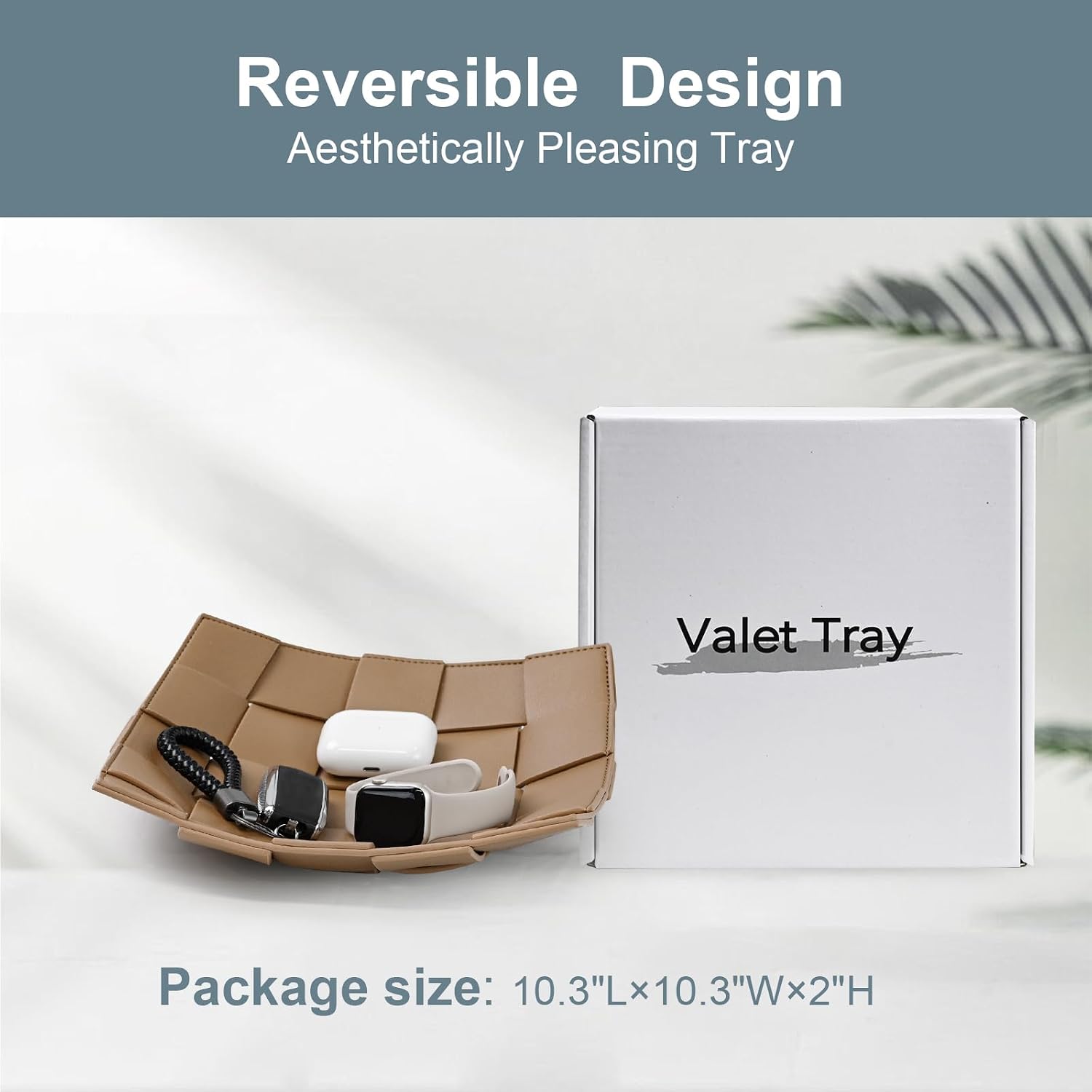 Valet Tray PU Leather Key Holder Bowl for Men and Women Entryway Table Nightstand Catchall / Coffee