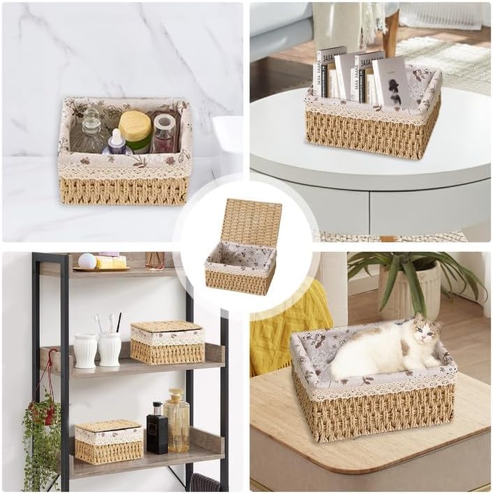 OQXEJPHFN Handwoven Wicker Storage Basket / 6.3 x 4.7