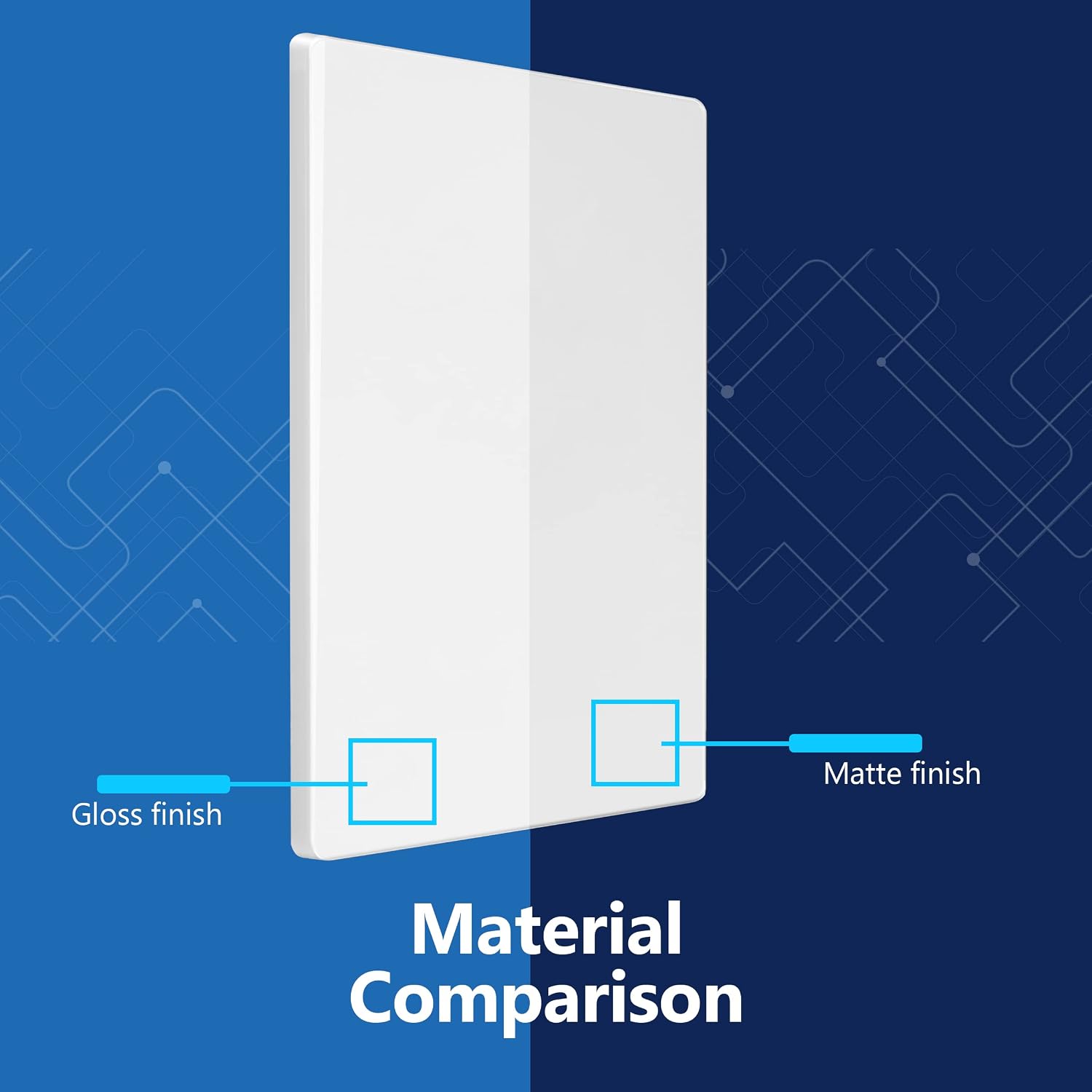 LIDER Blank Wall Plate, Screwless Design, 1-Gang, Matte White, 10-Pack | Temperature And Impact Resistant, Midsize