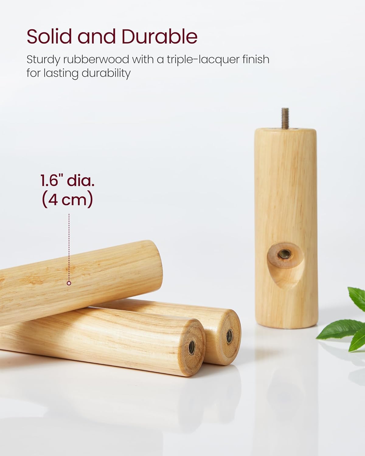 VASAGLE Solid Wood Coat Rack, Free Standing Tree-Shaped Coat Rack with 8 Hooks, 3 Height Options, for Clothes, Hats