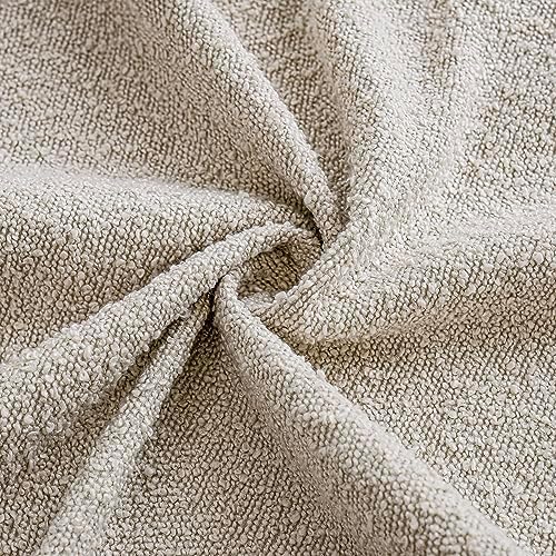 Decorative Textured Boucle Throw Pillow Covers Accent Solid Pillow / 20 x 20 / Beige / Set of 2