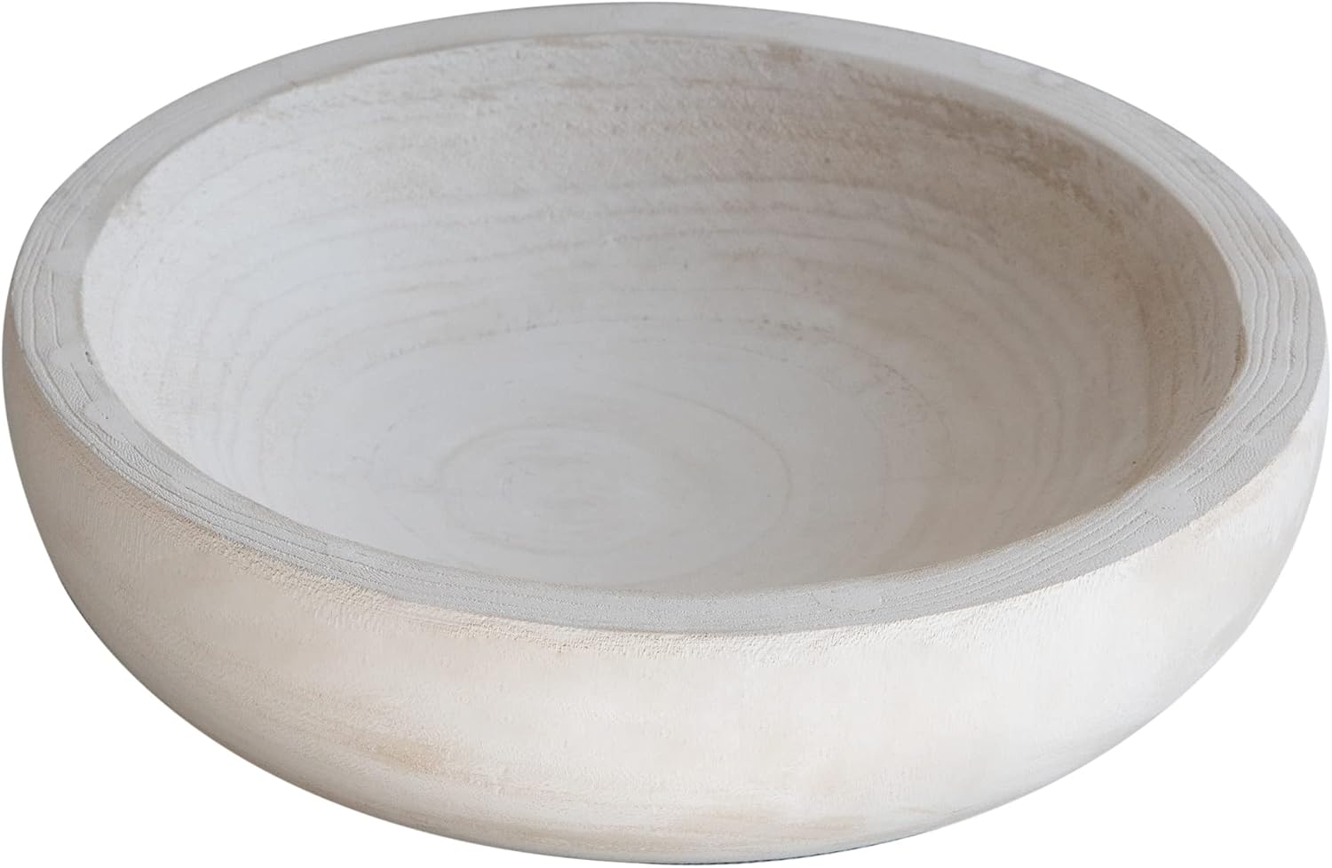 Paulownia Wood Hand Carved Tray / Washed White