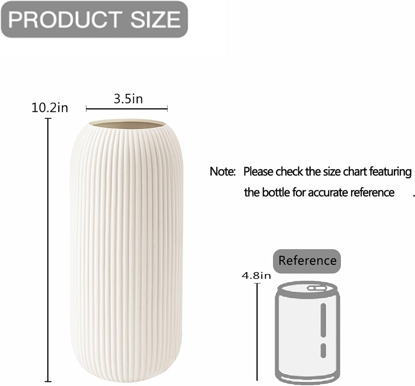 Ceramic Vase for Flowers / Tall White