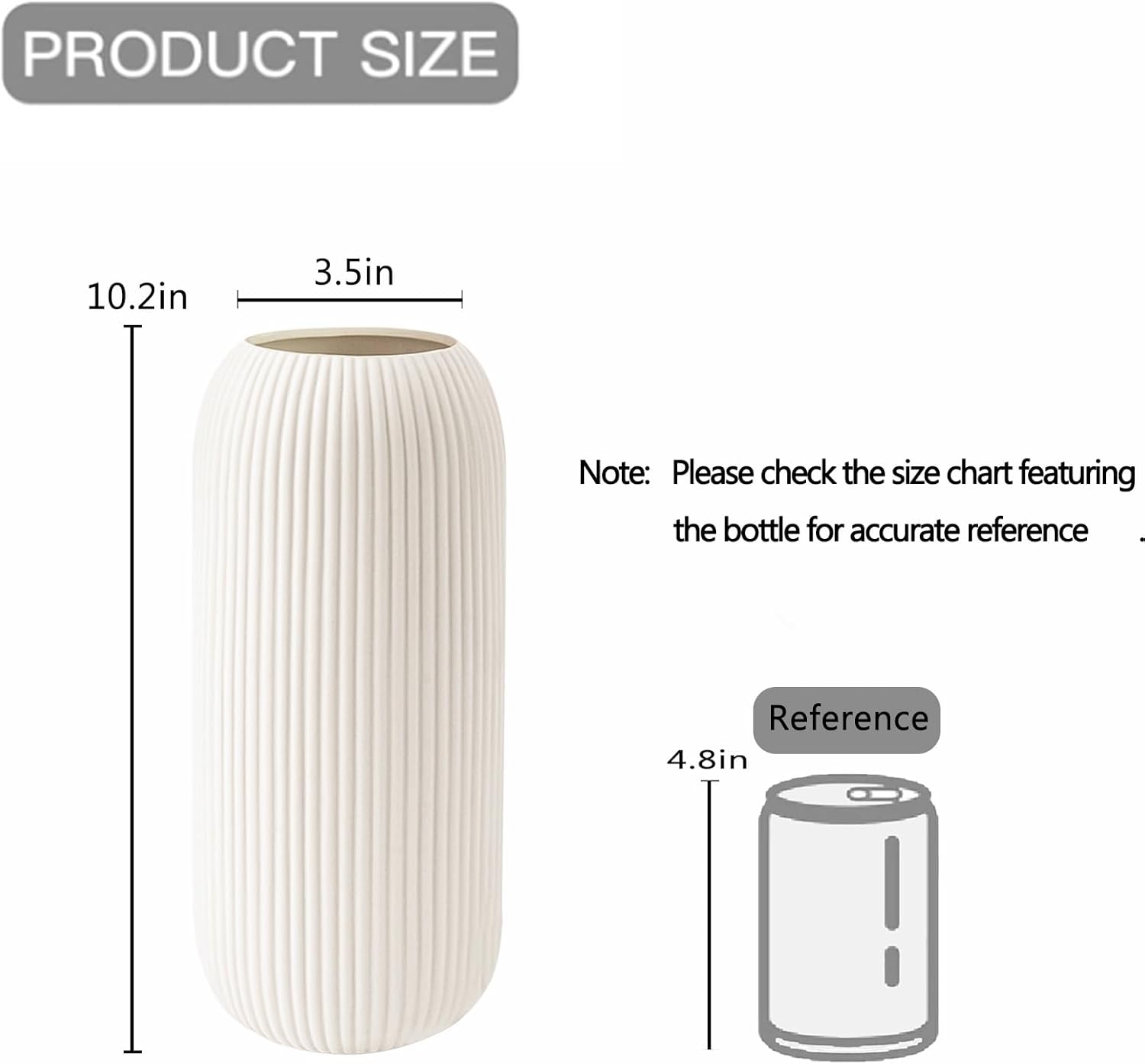 Ceramic Vase for Flowers / Tall White