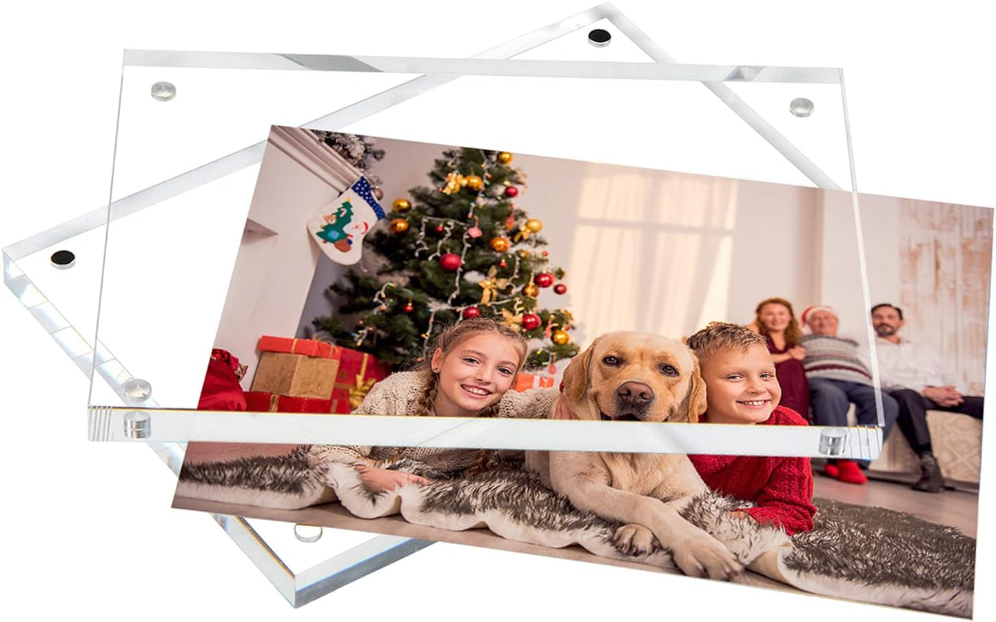 NIUBEE 4x6 Acrylic Frame 3 Packs,Acrylic Picture Frame 20mm Thicker Block | Shatterproof &Safe, 95% High Transparency
