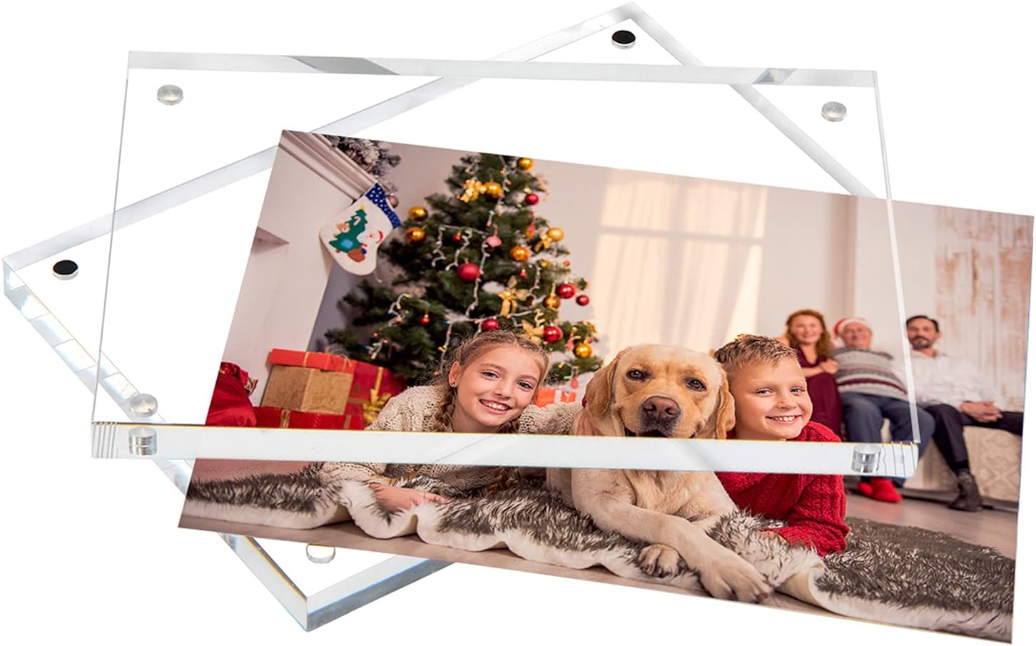 NIUBEE 4x6 Acrylic Frame 3 Packs,Acrylic Picture Frame 20mm Thicker Block | Shatterproof &Safe, 95% High Transparency