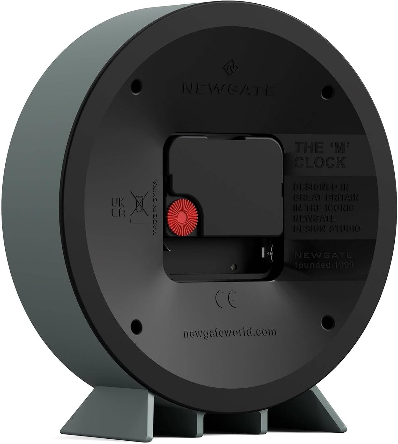 NEWGATE® Theatre Mantel Clock | Modern Classic Round Design | Asparagus Green | Contemporary Style for Desk, Table