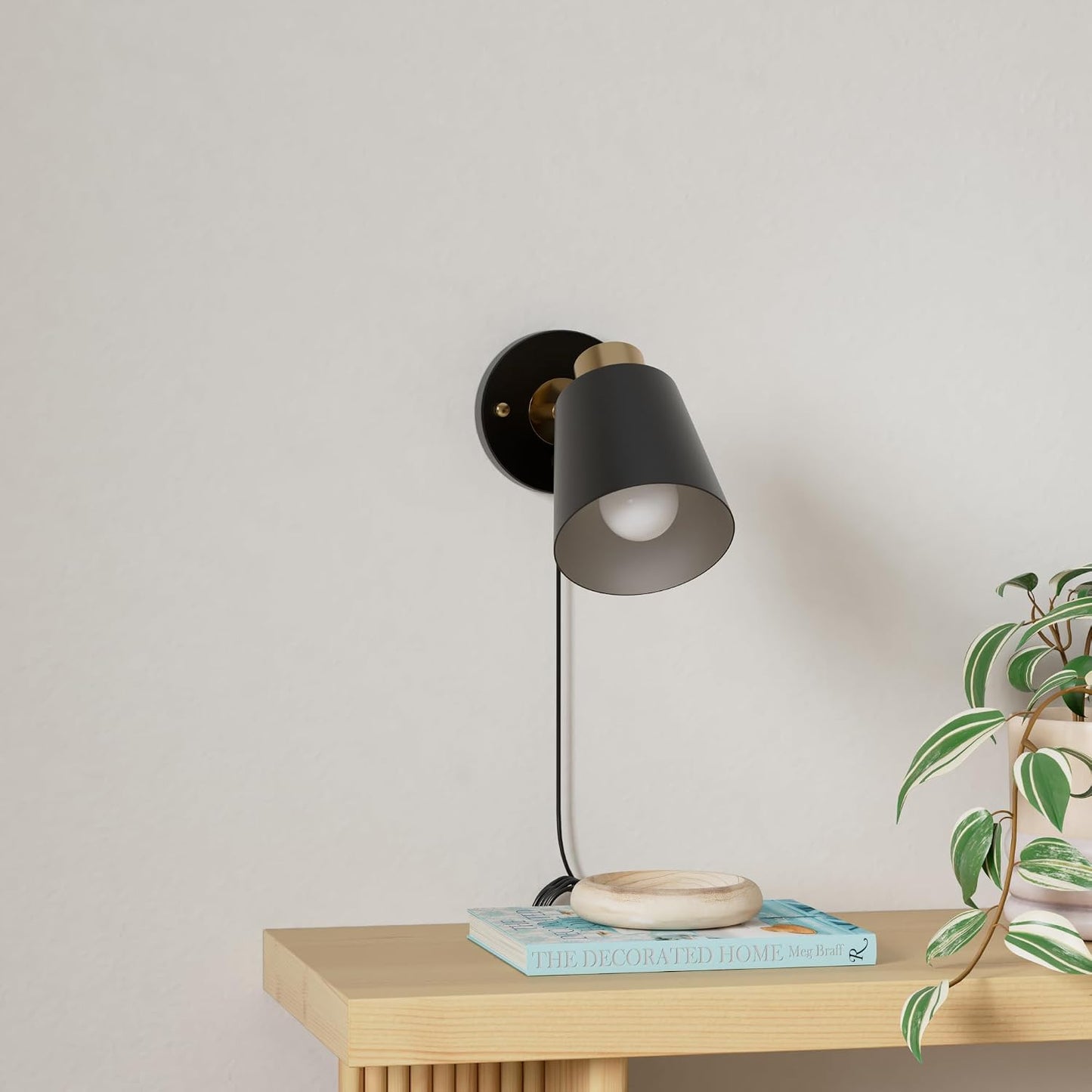 VATONI Wall Sconce Plug in, Remote Control Dimmable Wall Sconces and Adjustable Color Temperature 2700K-6000K Wall