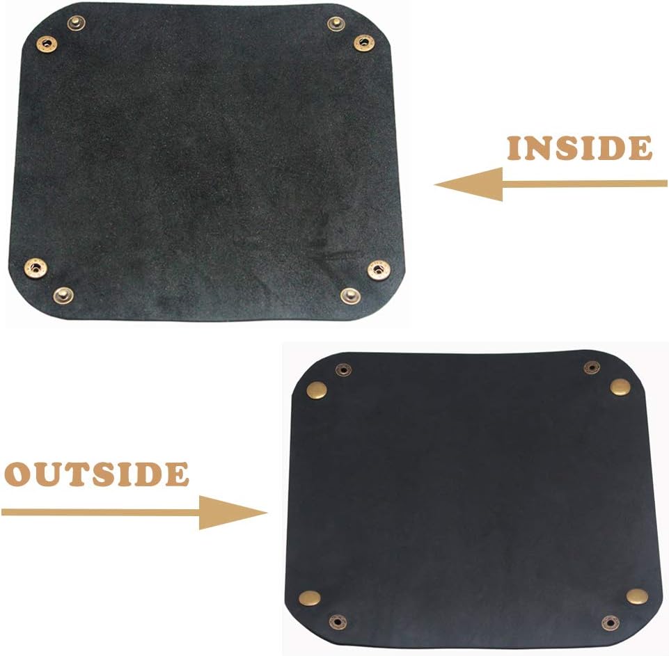Valet Tray for Men / Crazy Horse Leather - Black