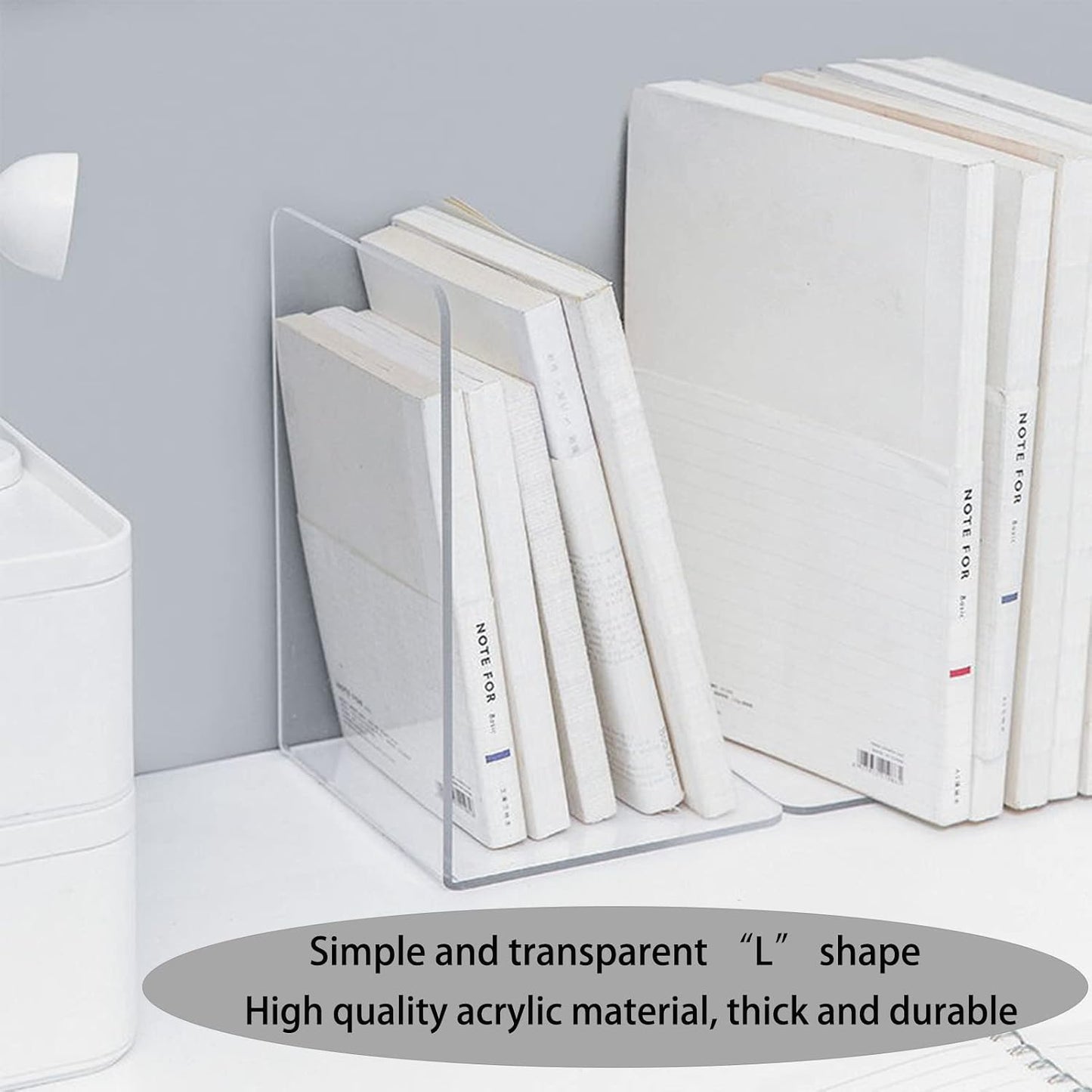 Book Ends Bookends Acrylic / Clear / Set of 8