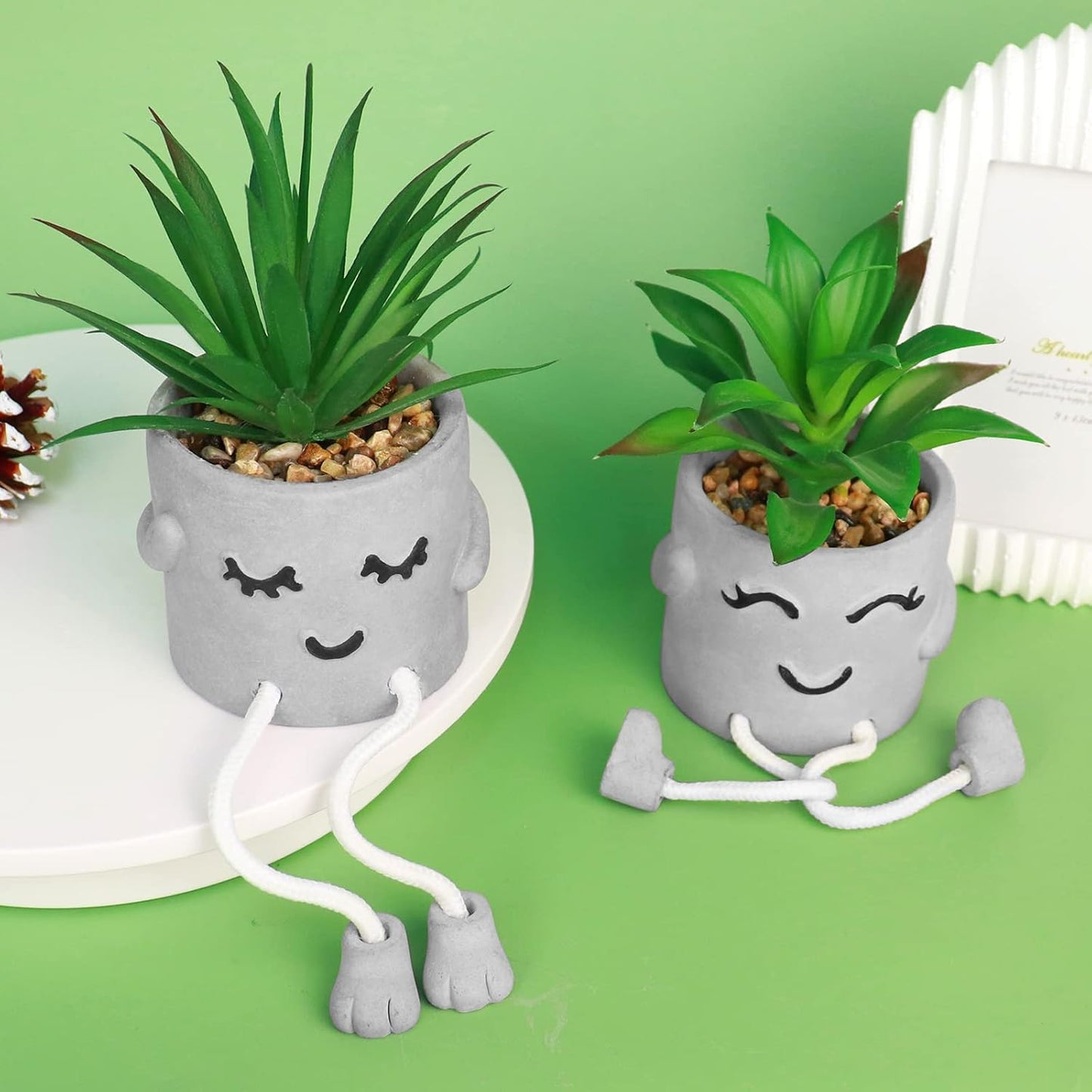 Potted Mini Fake Plants for Desk Decor / Set/b / Set of 2