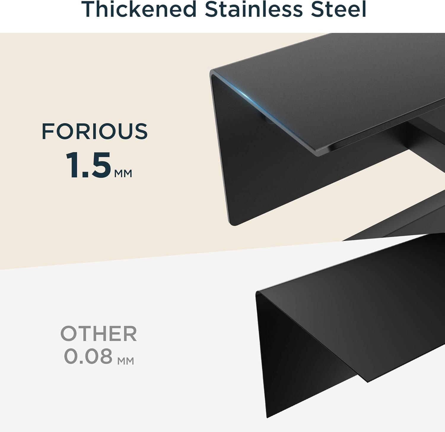 FORIOUS Toilet Paper Holder with Shelf, Commercial Toilet Paper Dispenser | Matte Black | SUS304 Stainless Steel Wall