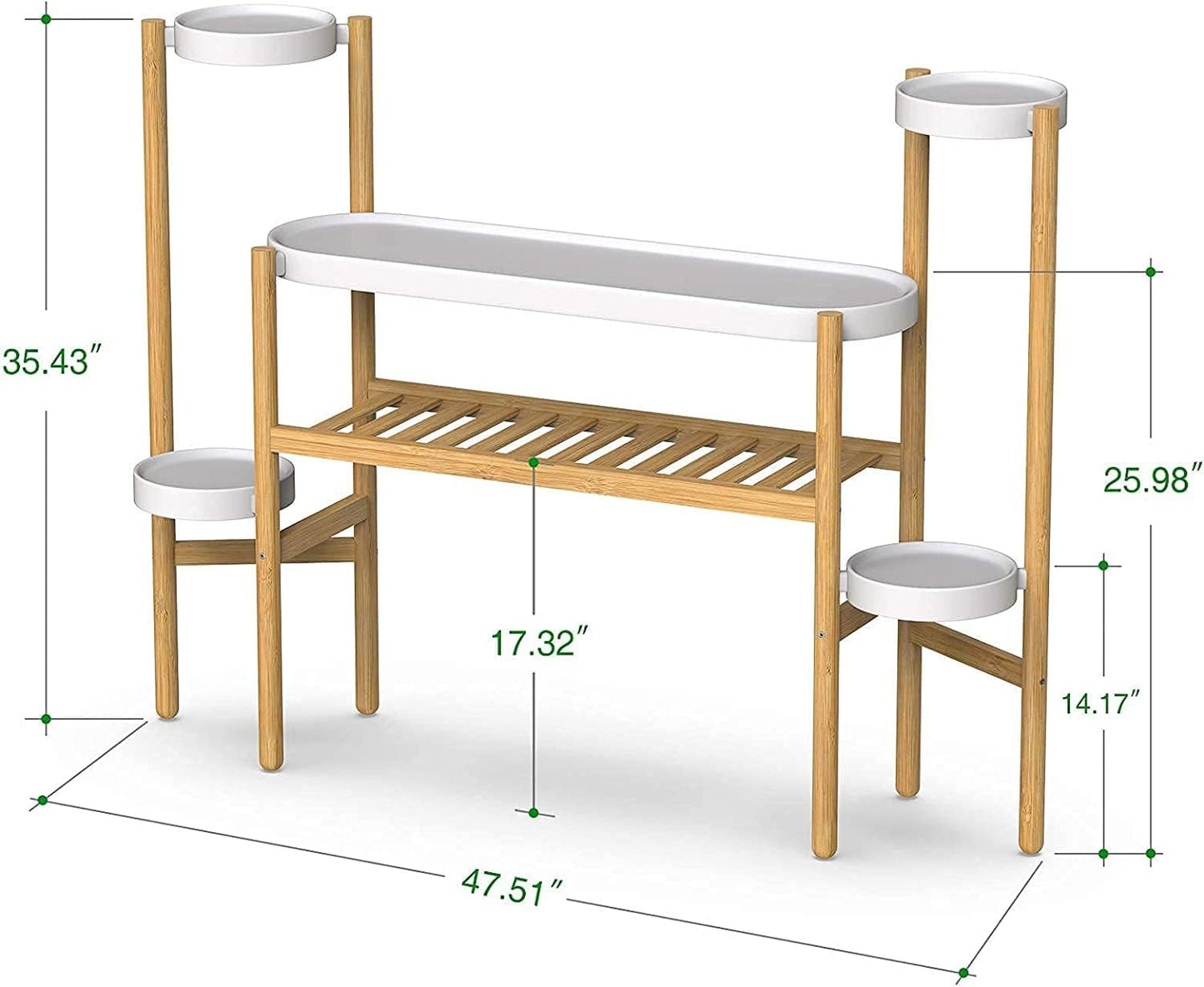 Tiered Plant Stand Indoor, Tall Bamboo Corner Shelf for Multiple Plants | Narrow Tired Display, Easy-Clean