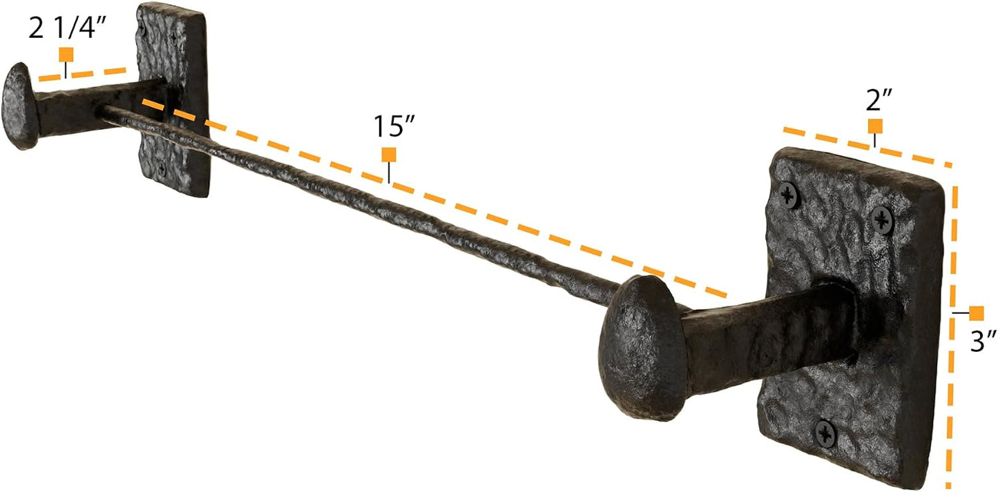 Hammered Effect Texture / Motris Cast Iron Towel Bar