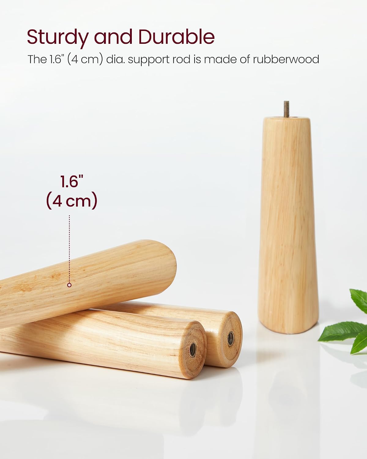 VASAGLE Solid Wood Coat Rack, Free Standing Tree-Shaped Coat Rack with 8 Hooks, 3 Height Options, for Clothes, Hats
