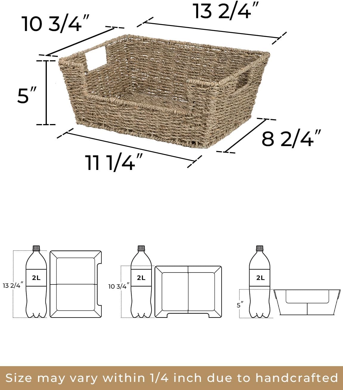 Stackable Seagrass Pantry Baskets / Natural
