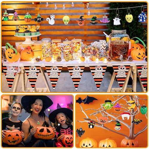 48Pcs Mini Halloween Hanging Ornaments for Tree, Holiday Home Decor