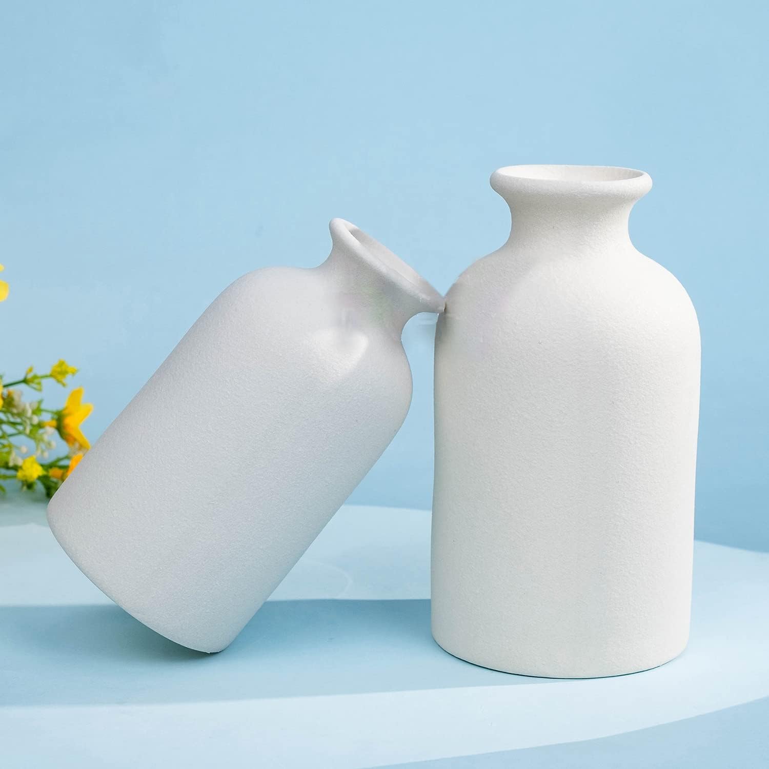 Hirdbrote Small Ceramic Vases for Decor / Milk White