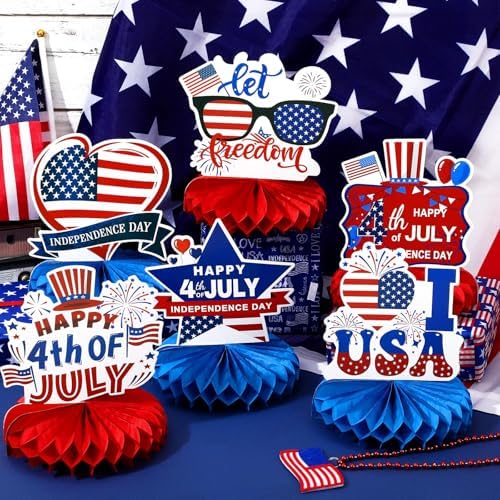 4th of July Decorations, 10PCS Patriotic Centerpiece for Table