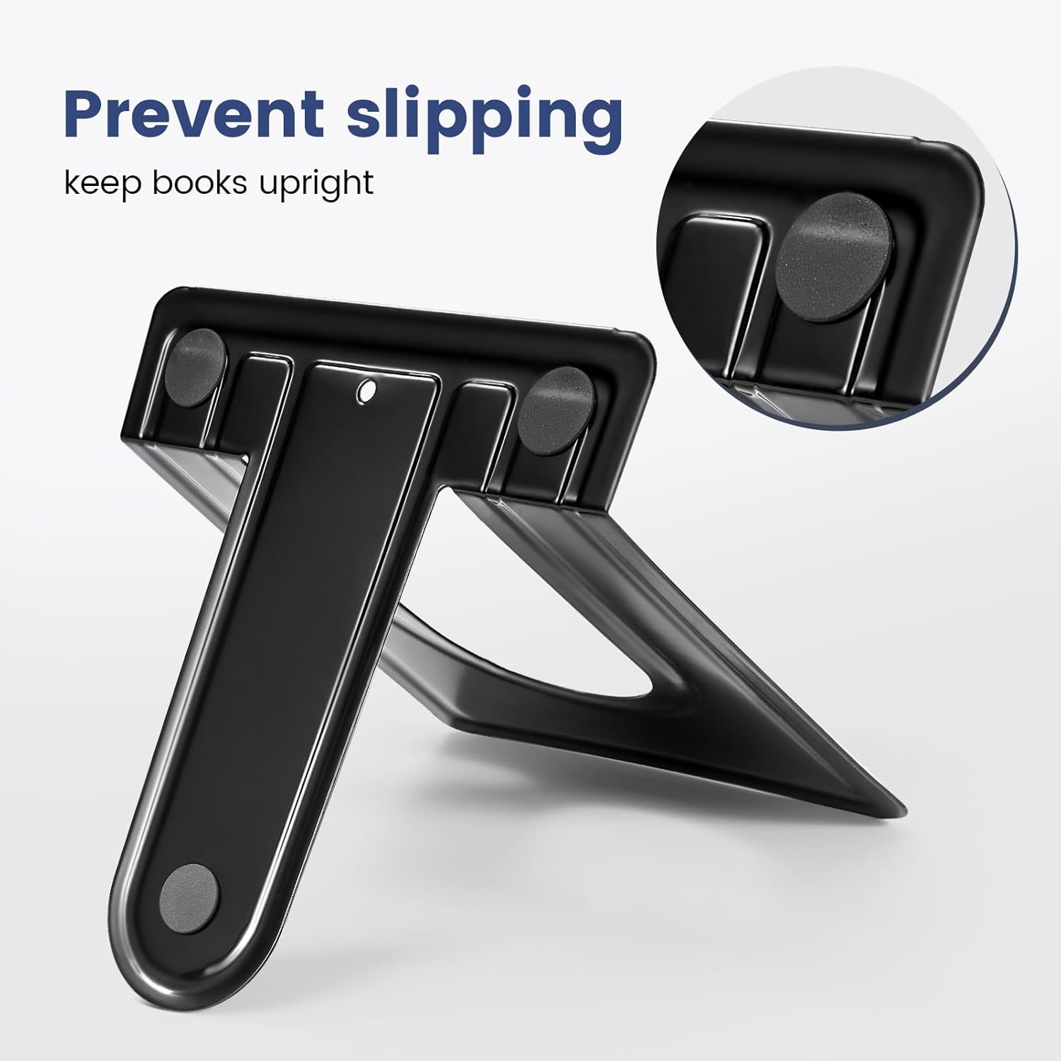 Non-Skid Metal Bookend Supports / Black / 6 x 5 x 6
