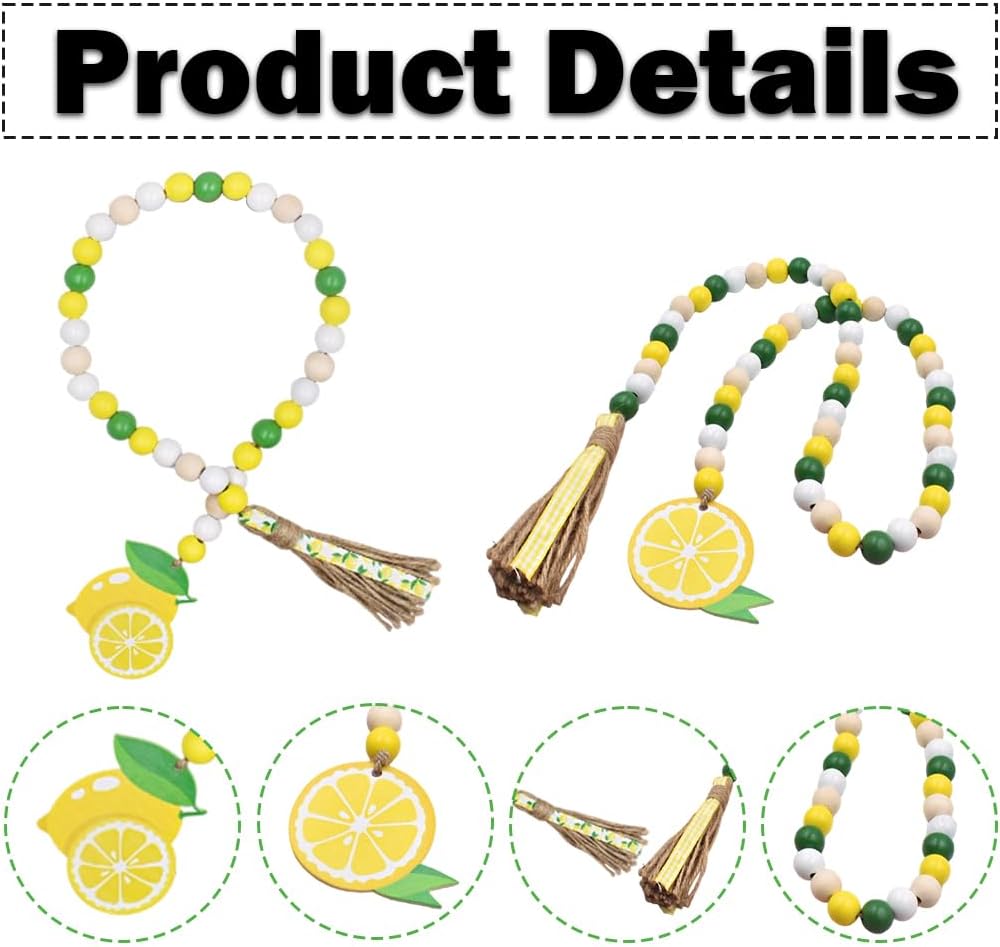 Lemon Wood Bead Garland / Lemon Wood Beads Garland / Set of 2