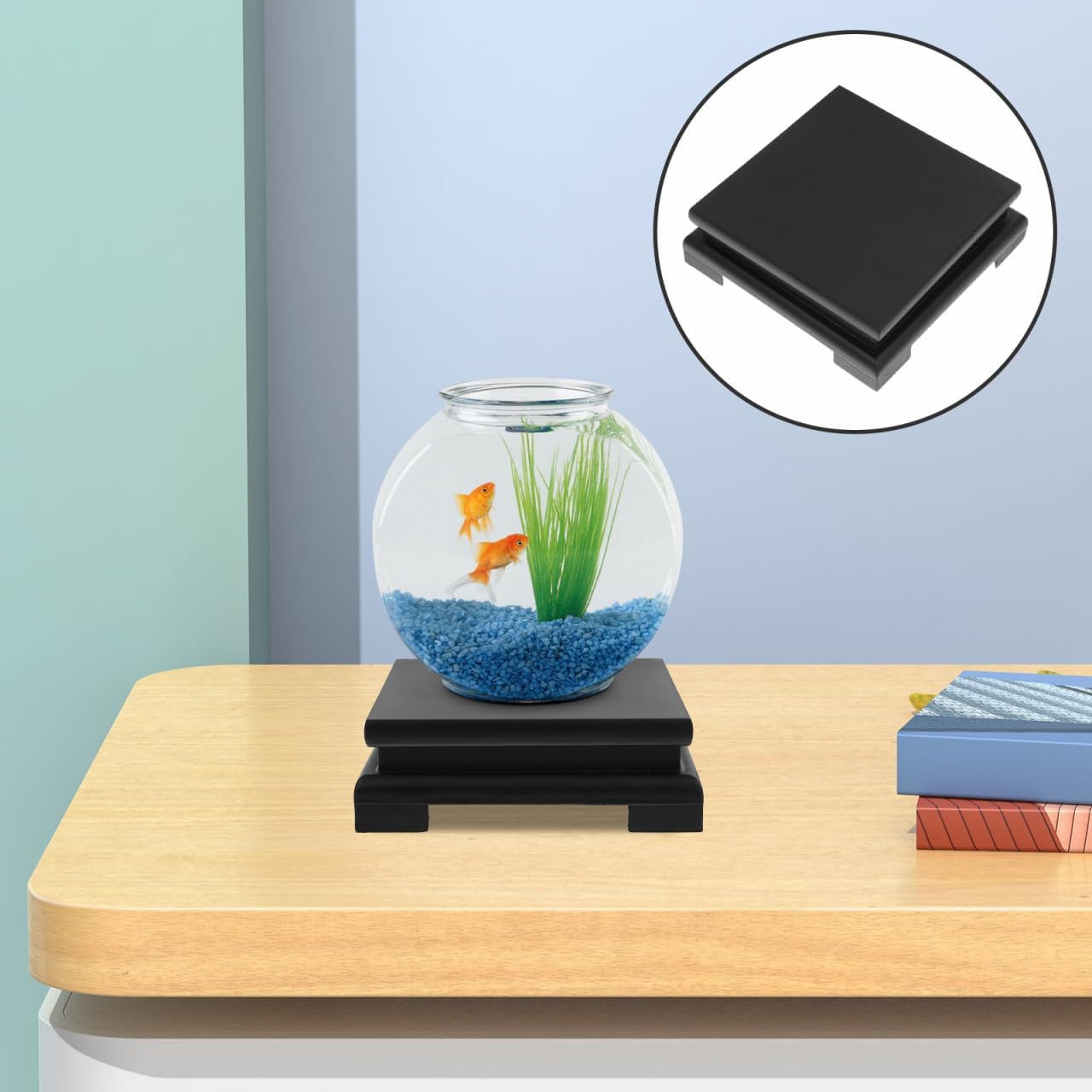 Wooden Display Stand Teapot Aquarium Lamp Base Square Vase Riser Home Decoration Accessories