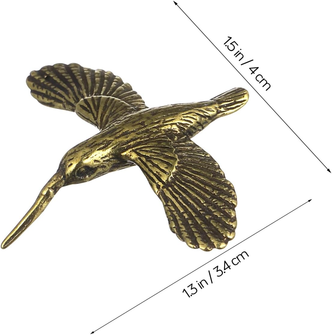 Retro Decor Brass Hummingbird Figurines Retro Guardian Small Bird Figurines Tabletop / Set of 2