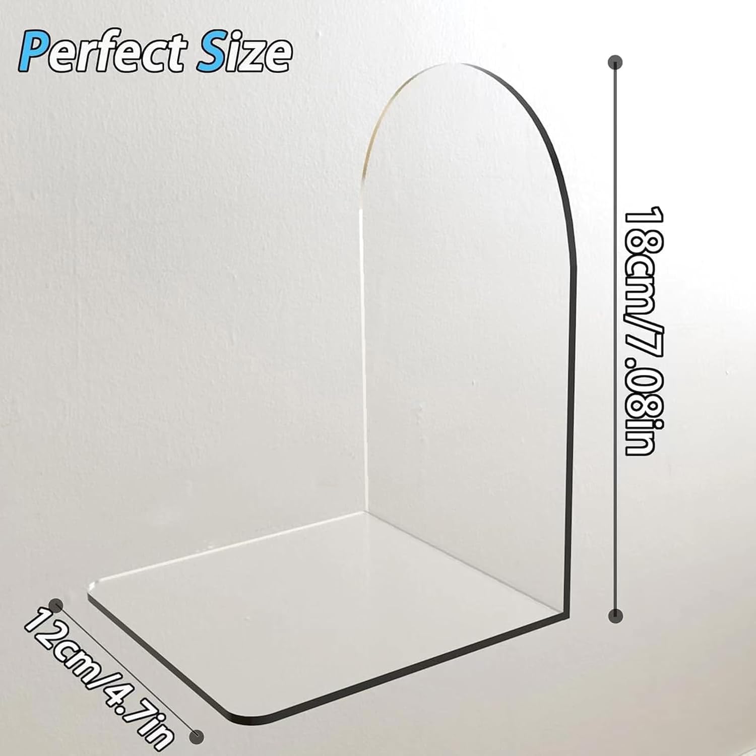 Acrylic Bookends / Book / 3.93 x 4.72 x 7.08 / Th:3mm/0.12 / Clear / Set of 6